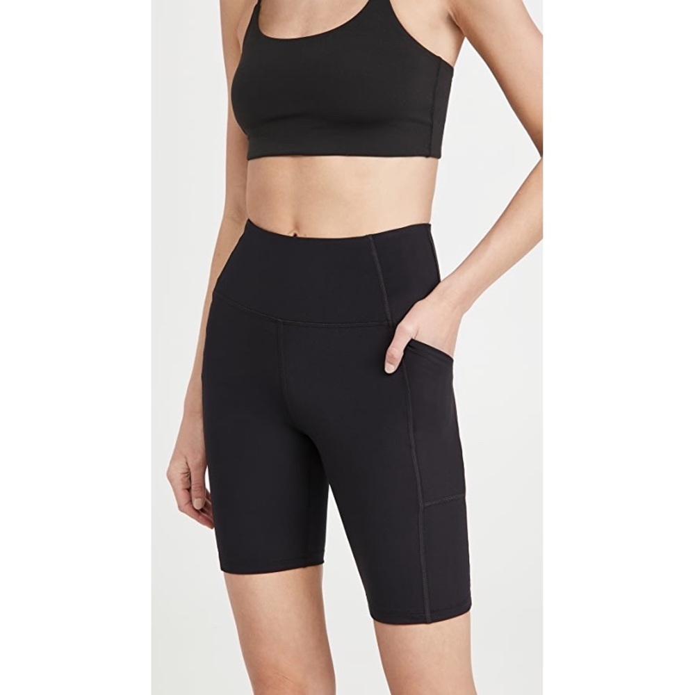 Girlfriend Collective Black High-Rise Pocket Bike Short NWT